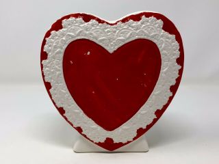 Vintage Ceramic Valentine Heart Planter/vase By Rb Japan 6.  25” Tall