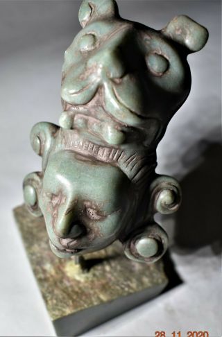 Pre Columbian Mayan Jade Warrior,  Jaquar 6 " Prov