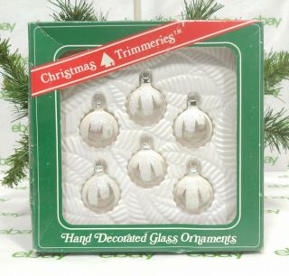 Vintage Bradford Miniature Christmas Tree Ornaments 1.  25 " Clear Mica