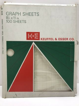 Vintage K&e Graph Sheets Drawing Paper 46 - 8040 Probability X 2 Log - 25 Sheets