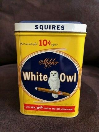 Vintage White Owl Squire Blunts 10 Cent Cigar Tobacco Tin Box / Can