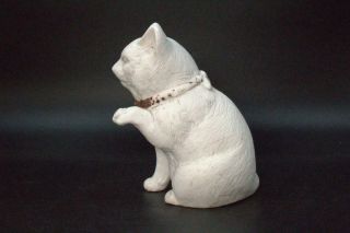 Japanese old Hirado porcelain beckoning cat maneki neko ornament SMN49 2