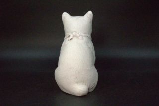 Japanese old Hirado porcelain beckoning cat maneki neko ornament SMN49 3