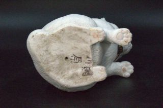 Japanese old Hirado porcelain beckoning cat maneki neko ornament SMN49 5