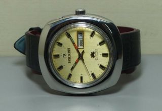 Vintage Ricoh Automatic Day Date Mens Stainless Steel Wrist Watch Old R253