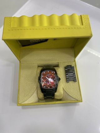 Invicta 50mm Grand Lupah Special Edition Red Abalone Dial Two Tone Ss Watch