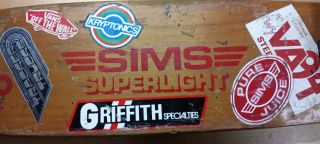 Sims Superlight Skateboard and Tracker trucks,  vintage 78 - 79 6