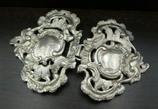 Stunning Large Antique 18th Century Continental Solid Silver Belt Buckle 4