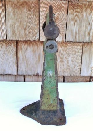 Antique LANDIS Machine LEATHER CUTTER Shoe Strap Cobbler CAST IRON Hand Crank 4