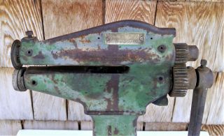 Antique LANDIS Machine LEATHER CUTTER Shoe Strap Cobbler CAST IRON Hand Crank 6
