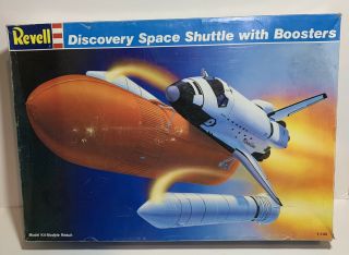 Vintage Revell Discovery Space Shuttle With Boosters Model Kit 1:144