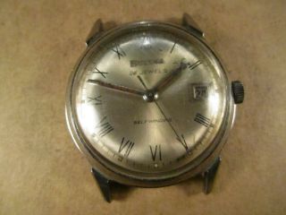 1968 Mens Bulova Automatic Wristwatch,  23j Date 10cpacd,  Stainless,  Runs