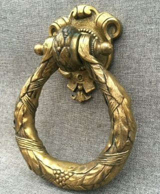 Large antique french door knocker bronze early 1900 ' s Louis XVI mansion castle 2