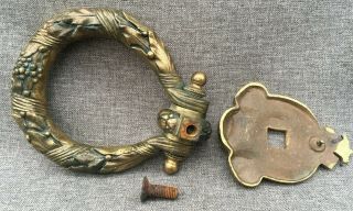 Large antique french door knocker bronze early 1900 ' s Louis XVI mansion castle 5