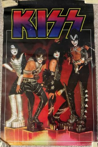 Kiss Authentic Vintage 1977 Aucoin Mgt Love Gun Era Costumes With Large Logo