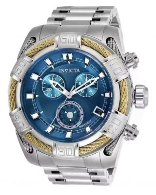 Pre Owned - Invicta Bolt Chronograph Blue Dial Stainless Steel Men 