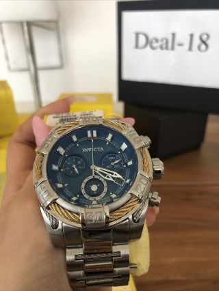 Pre Owned - Invicta Bolt Chronograph Blue Dial Stainless Steel Men ' s Watch 26990 3