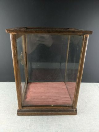 Antique Mahogany Glass Tall Tower Counter Top Display Case 2