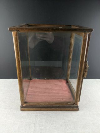 Antique Mahogany Glass Tall Tower Counter Top Display Case 4