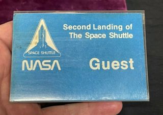Vintage Nasa Second Landing Of The Space Shuttle Columbia Guest Badge Sts - 2