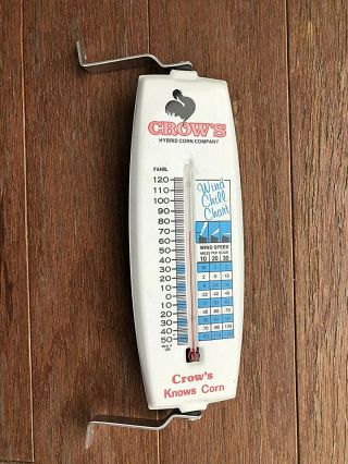 1960s Vintage Crow’s Seed Corn Rooster Window Tin Thermometer