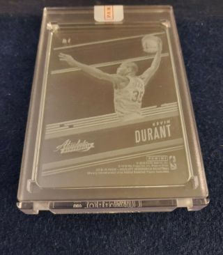 2018 - 19 Panini Absolute Memorabilia Glass Kevin Durant 4 Redemption Ssp