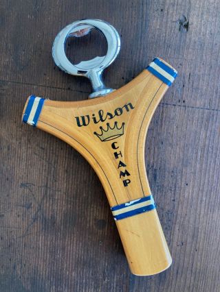 Vintage Wooden " Wilson Champ " Tennis Racket Bottle Opener