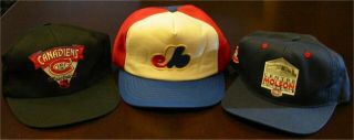 3 Vintage 90s Nhl Montreal Canadiens Hockey Expos Baseball Snapback Trucker Hats