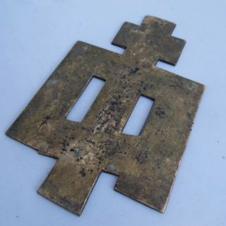 ANTIQUE Bronze Enamel Russian ICON CRUCIFIX Cross صليب 6