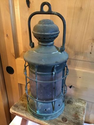 Wow Vintage Antique Perkins Marine Lantern Boat Lamp Buoy Light Brass Nautical