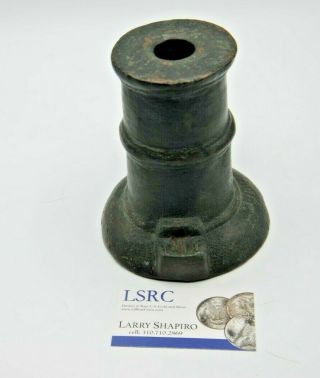 Antique Cast Bronze Signal Cannon - Over 10 Lbs.  Abt 6 In High - 5 In Base