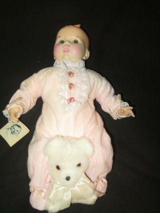 Vintage Gerber Baby Doll Flirty Eye Atlanta Novelty W/ Bear Box (d316)