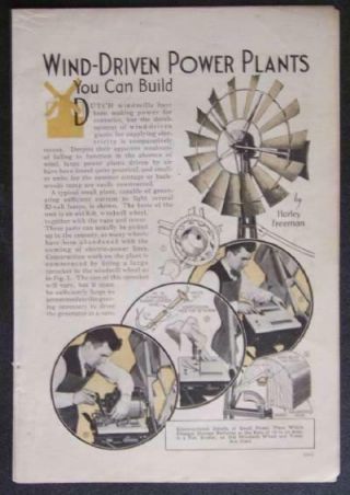 Convert Waterpump Windmill To Electric 1932 Vintage Info Howto Plans