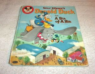 Rare Old Vintage Cozy Corner Book Walt Disney Donald Duck In A Bit Of A Hit 1956