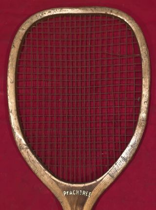 Antique C.  1900 E.  Kent Of Pawtucket Ri Peachtree Model Flat Top Tennis Racquet