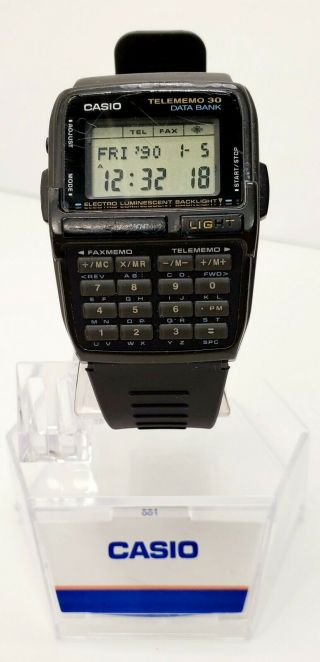 Vintage Casio Dbc - 30 [1253] Databank Calculator Digital Wristwatch.  Battery