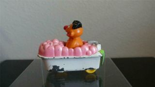 Vintage Sesame Street Diecast Ernie In Bathtub With Rubber Ducky 1987 Playskool