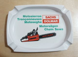 Vintage Sachs Dolmar Chainsaw Advertising Ashtray Five Languages