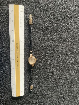 Vintage Ladies Bulova 10k Gold Filled Bezel Corded Bracelet Watch