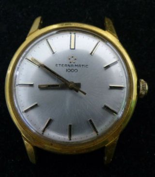Vintage Eterna Matic 1000 Gold Filled Automatic Mens Watch