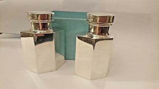 VINTAGE ' TIFFANY & CO.  ' STERLING SILVER SALT AND PEPPER SET,  BOX,  BAGS 4