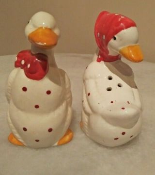 Vintage Retro Collectable Salt And Pepper Shakers Country Ducks 1970s