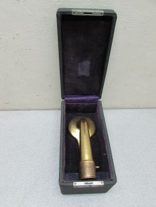 Antique Edison Diamond Disc Phono Gold Reproducer Satin Lined Wood Box