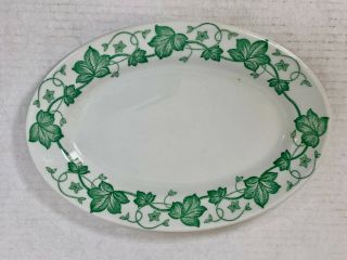 Vintage Diner Shenango China 0 - 10 Oval Plate With Green Ivory Trim