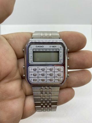 Vintage Casio C - 801 Calculator Wrist Watch