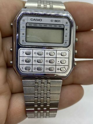 Vintage Casio C - 801 Calculator Wrist Watch 2