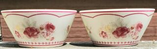 2 Waverly Garden Room Vintage Rose Cereal Bowls Pink Flowers