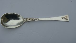 Vintage C.  P.  Petersen " Dolphin " Sterling Silver Serving Spoon 8 7/8 ",  Montreal