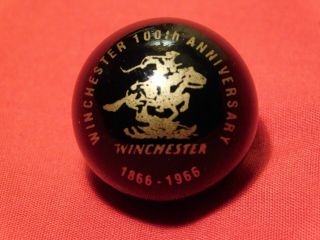 Vintage 1966 Winchester 100 Yr Anniversary Black Glass Marble 1 "