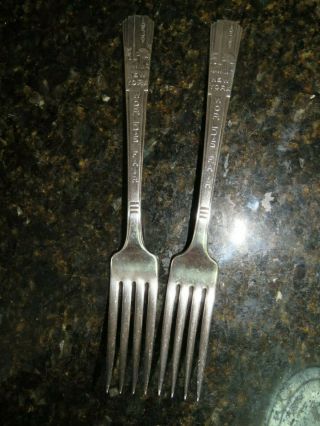 1939 N.  Y.  World’s Fair Silver Plate Dinner Forks Art Deco Vintage Flatware